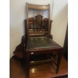 A set of five inlaid mahogany dining chairs, each with a pierced vertical splat, drop in seat,