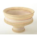 A Robin Welch part biscuit stoneware stem bowl, impressed mark, diameter 19.5cm, height 13cm.