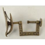 A Victorian gilt metal hemming bird sewing clamp, length 9cm.