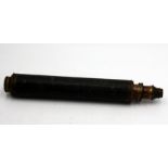 An unusual early card telescope, printed with acanthus leaf draw tubes, approx length 80cm,