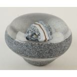 A studio glass sculpture by Andrew Potter, Stone within a stone (2005) signed, height 13cm,