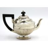 A fluted silver bachelors teapot by Mappin & Webb, 11.8oz.