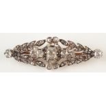 A Belle Epoch small diamond set bar brooch.