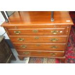 An American wild black cherry wood chest of drawers,