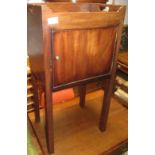 A 19th century mahogany pot cupboard, height 75cm, width 38cm.