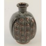 A John Leach studio pottery tenmoku glazed bottle vase,