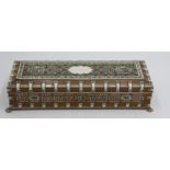 An Anglo-Indian Vizagapatam sandalwood and ivory rectangular box,