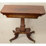 A Regency rosewood card table,
