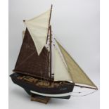 A scratch built model boat, Bretagne Crabber, hull length 40cm.