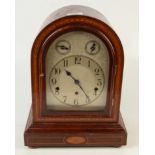 An inlaid mahogany Westminster chime mantle clock, early 20th century, height 38.3cm, width 29.