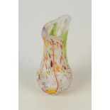A Lesley Clarke speckled glass vase, height 19cm.