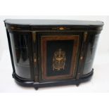 A Victorian ebonised and amboyna credenza,