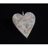 A Royalist heart shaped silver locket,