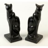 A pair of Art Deco Frankart metal bookends, in the form of cats, height 20cm.