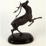 A bronze model of a stag, signed Bormann, height 30cm.