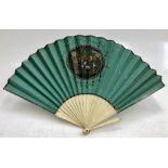 A painted card fan, early 19th century,