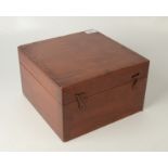 A Marine chronometer mahogany box, height 16.5cm, width 27cm, depth 27cm.