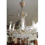 A post war chandelier, maximum drop 89cm.