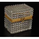 A cut glass gilt bronze mounted casket, height 10 cm.