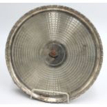 An engine turned silver plated RMS Mauritania tray, diameter 25.5cm.