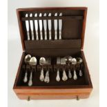 A suite of American Towle Sterling silver cutlery comprising - eight dinner forks, six fish forks,