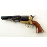 A Replica Italian blank firing Western Sheriff 1851 colt 6 shot revolver, with brass frame, 9mm,