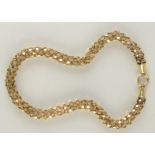 A 19th century gold snake open link necklace, 43.2g.