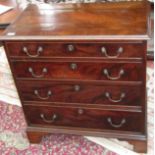 A George lll mahogany chest of drawers, with four long graduated drawers on bracket feet,