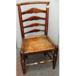 A ladderback single chair, 19th century.