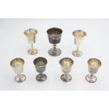 Seven various silver goblets, 23oz.