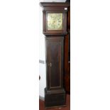 An oak 30 hour longcase clock, the square brass dial signed John Feron, Lewes. height 195cm.