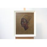 A Tretchikoff print, 'The Zulu Maiden', white painted wooden frame, picture size 60 x 50cm.