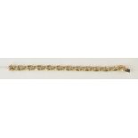 A heavy 18ct gold diamond set bracelet, 23.9g.