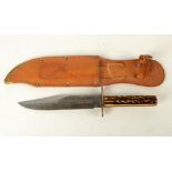 An Italian Whitby bowie knife, length 25.3cm.