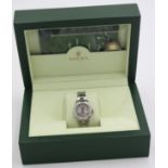 A Rolex ladies oyster perpetual datejust superlative chronometer with diamond bezel, diameter 26.