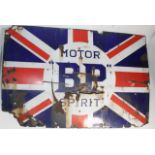 A large BP Motor Spirit Union Jack enamel sign, indistinct maker's name, 122 x 183.5cm.