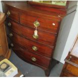 A Regency mahogany bow front chest of drawers,