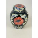 A Moorcroft pottery `Poppy` pattern ginger jar, shape 769, by Rachel Bishop,