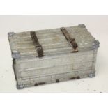 A British Railways aluminium collapsible trunk, stamped 'Collico', height 47cm, width 86cm,