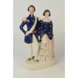 A Victorian Staffordshire large group Princess Royal and Frederick of Prussia, height 40.5 cm.