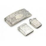 A silver vesta case by Charles Edward Soloman, Birmingham 1897,