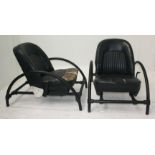 A pair of Ron Arad style Rover chairs, height 72cm, width 67cm, depth 95cm.