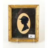 A framed silhouette of a lady, circa 1900, gilt framed and glazed, 22 x 18cm.