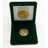 Gold proof sovereign 1980. Royal Mint folder.