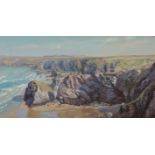 Nancy BAILEY (1913-2012) Bedruthan to Trevose Oil on canvas Signed Signed and inscribed to the