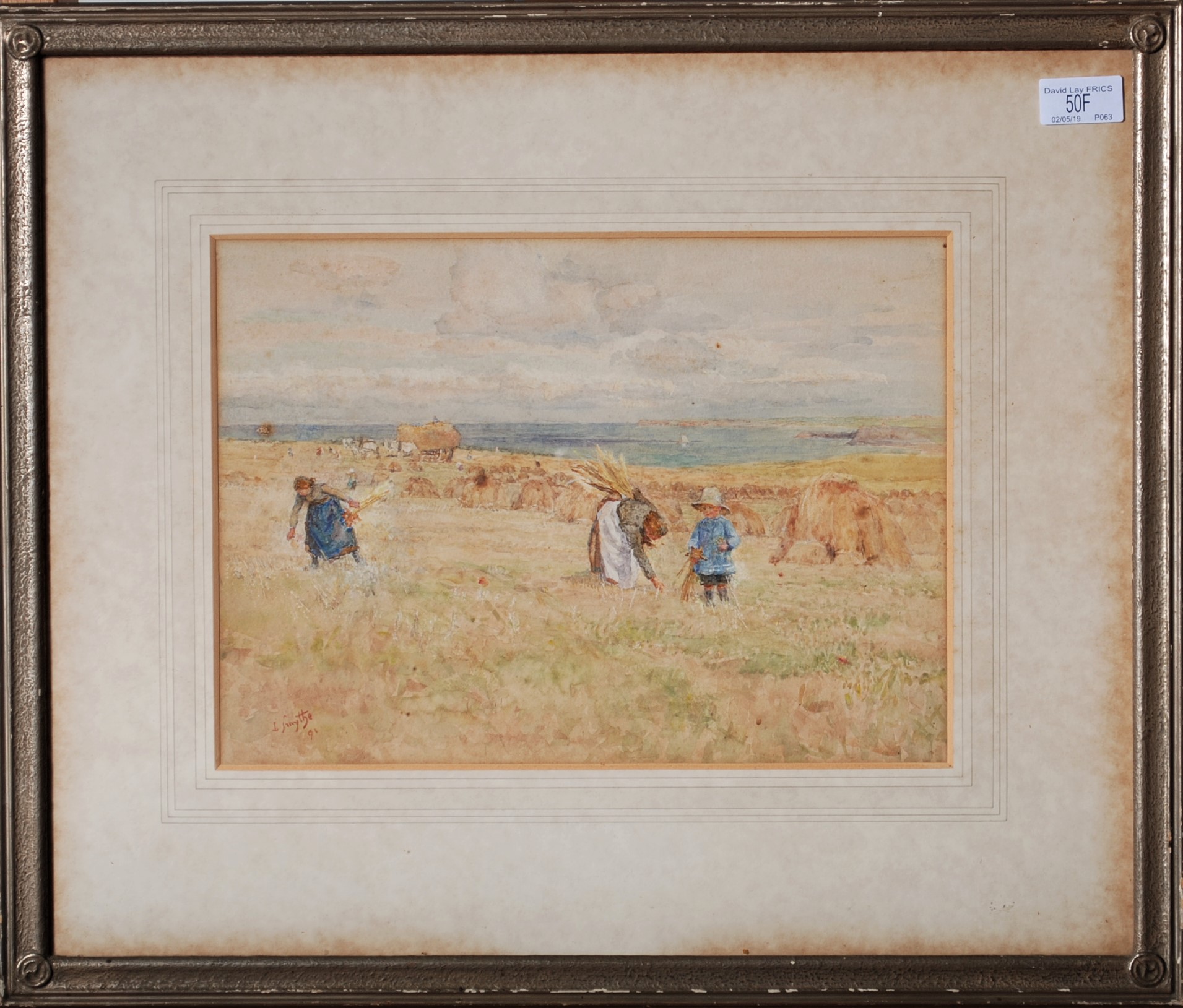 Lionel Percy SMYTHE (1839-1918) A Harvesting Scene Watercolour Signed and dated 91 24.