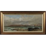 Edwin HAYES (1819-1904) Coastal Scene Oil on panel 19 x 44cm Together with a winter scene by