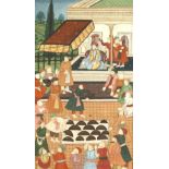 Indo Persian Court scene Watercolour 70 x 44cm