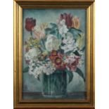 Dorothy HUTTON (1889-1984) Flowers in a glass jar Tempera Signed 33 x 23cm