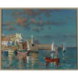 Douglas HILL (1953) Evening Sunlight St Ives Oil on canvas Signed 40 x 50cm